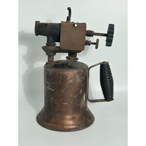 Vintage The Turner Brass Works Sycamore Ill Copper Blow Torch With Black Handle